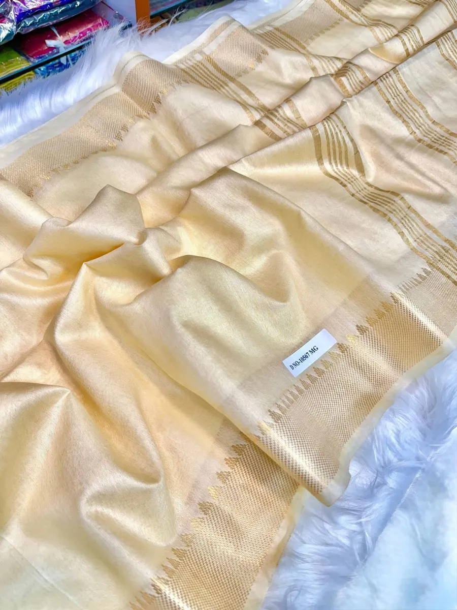 Soft Kota Staple Temple Jari Border Woven Saree – Lightweight Grace with Traditional Elegance